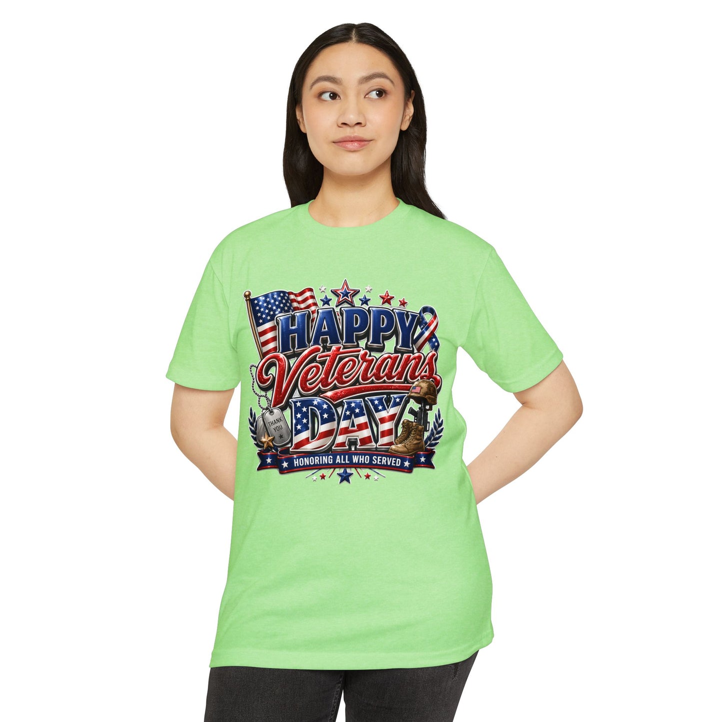 Veterans Day T-Shirt - "Happy Veterans Day" Patriotic Military Tribute Tee