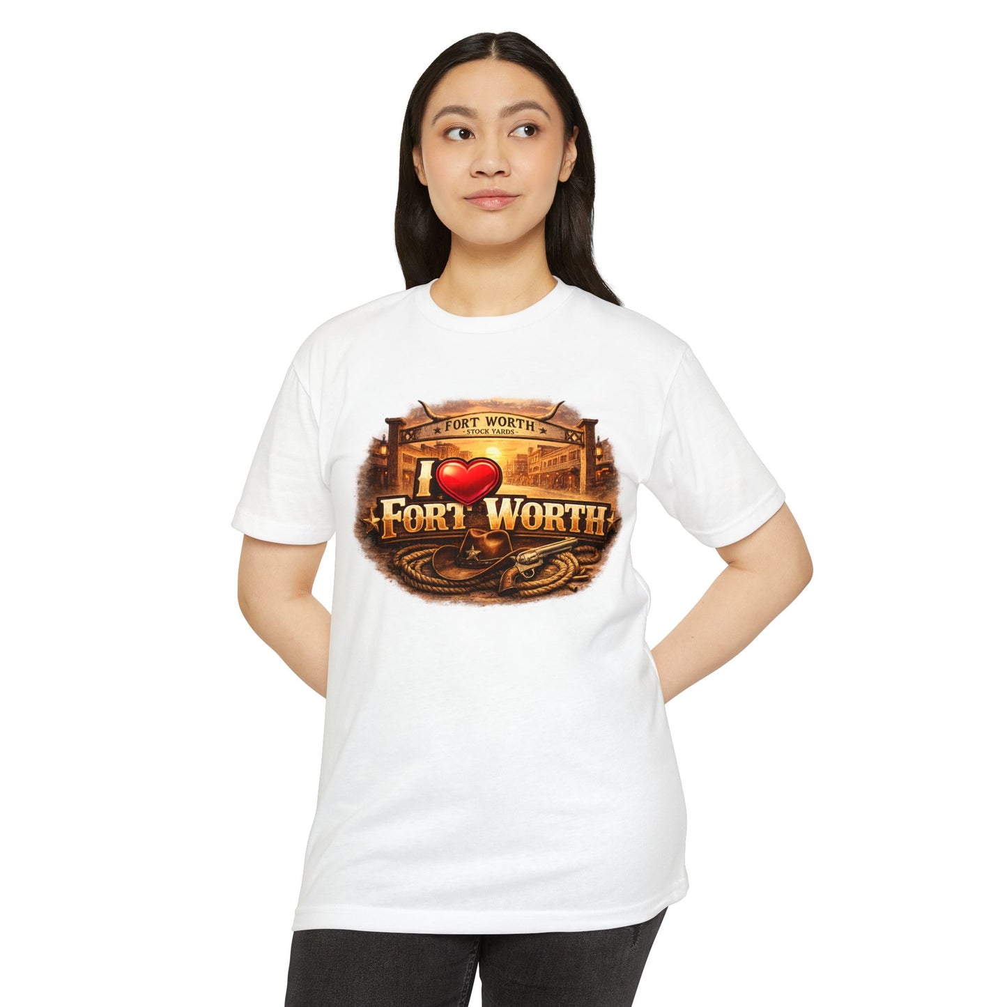I  Fort Worth Graphic T-Shirt — Vintage Texas City Souvenir Tee