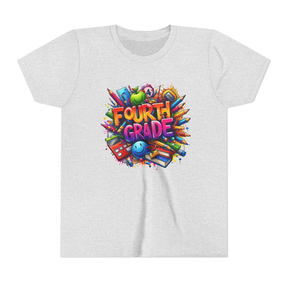 Fourth Grade Youth T‑Shirt – Colorful School Supplies Back to School Tee