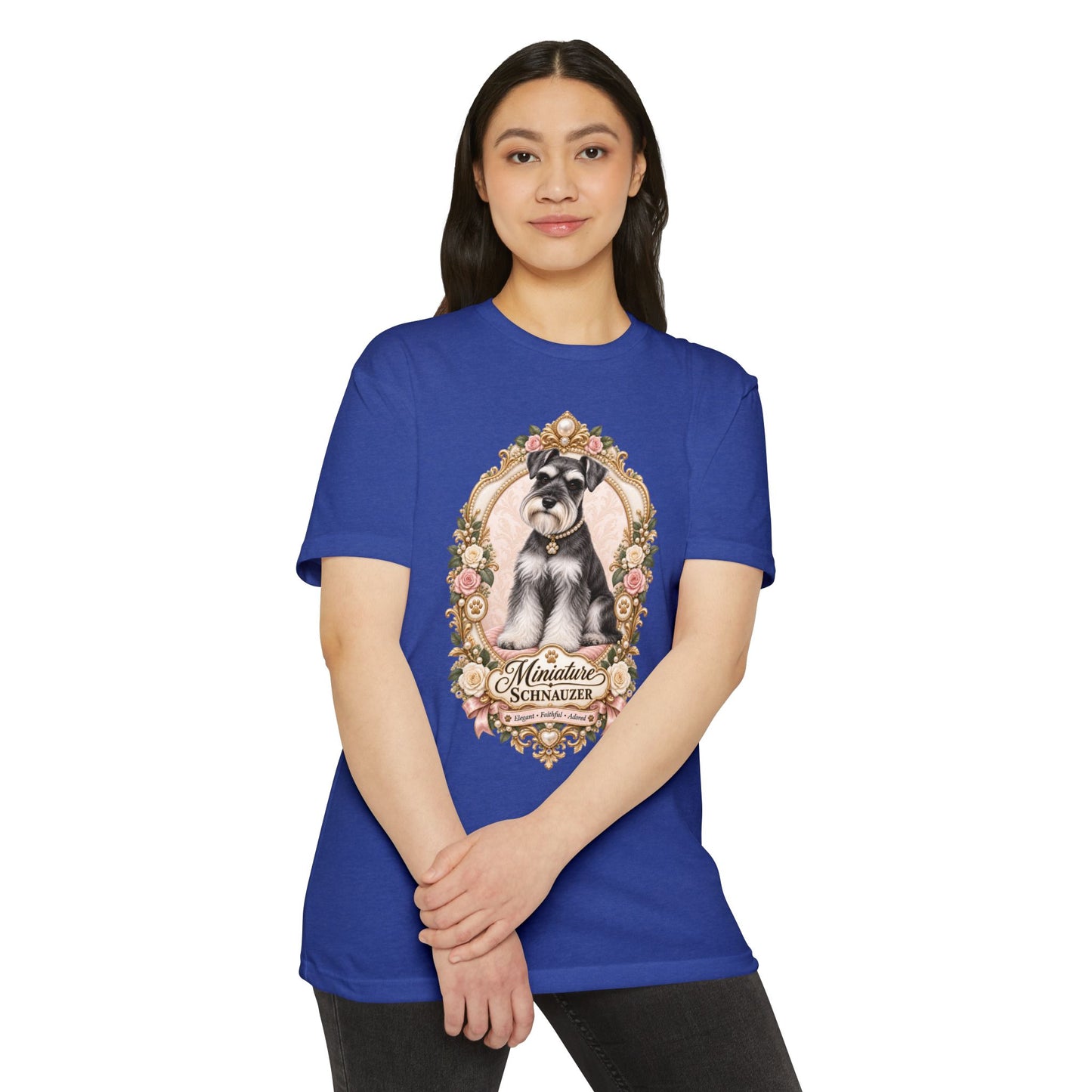 Miniature Schnauzer Floral Portrait T-Shirt
