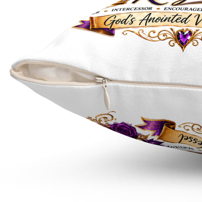 First Lady Faith Pillow — Inspirational Christian Decorative Throw Pillow (Purple Crown, 'Purpose and Passion')