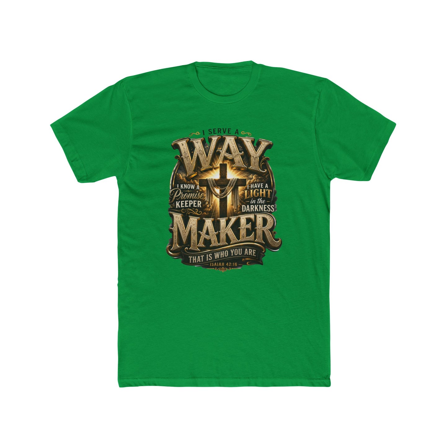 Waymaker T-Shirt — Christian Faith Graphic Tee with Cross and Inspirational Verse