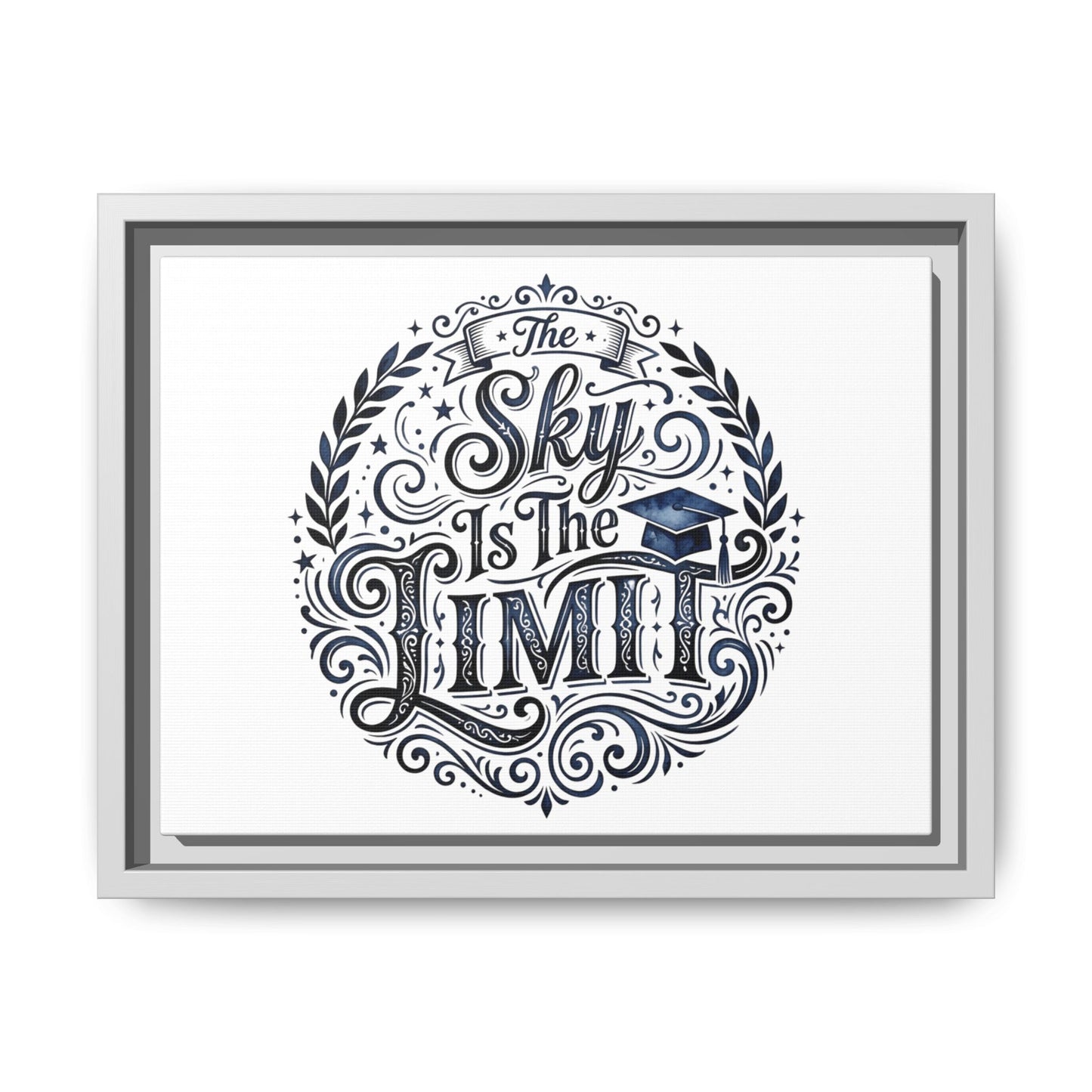 The Sky Is The Limit Framed Canvas — Inspirational Graduation Wall Art