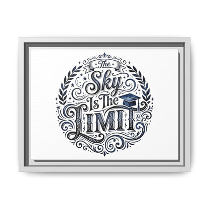 The Sky Is The Limit Framed Canvas — Inspirational Graduation Wall Art