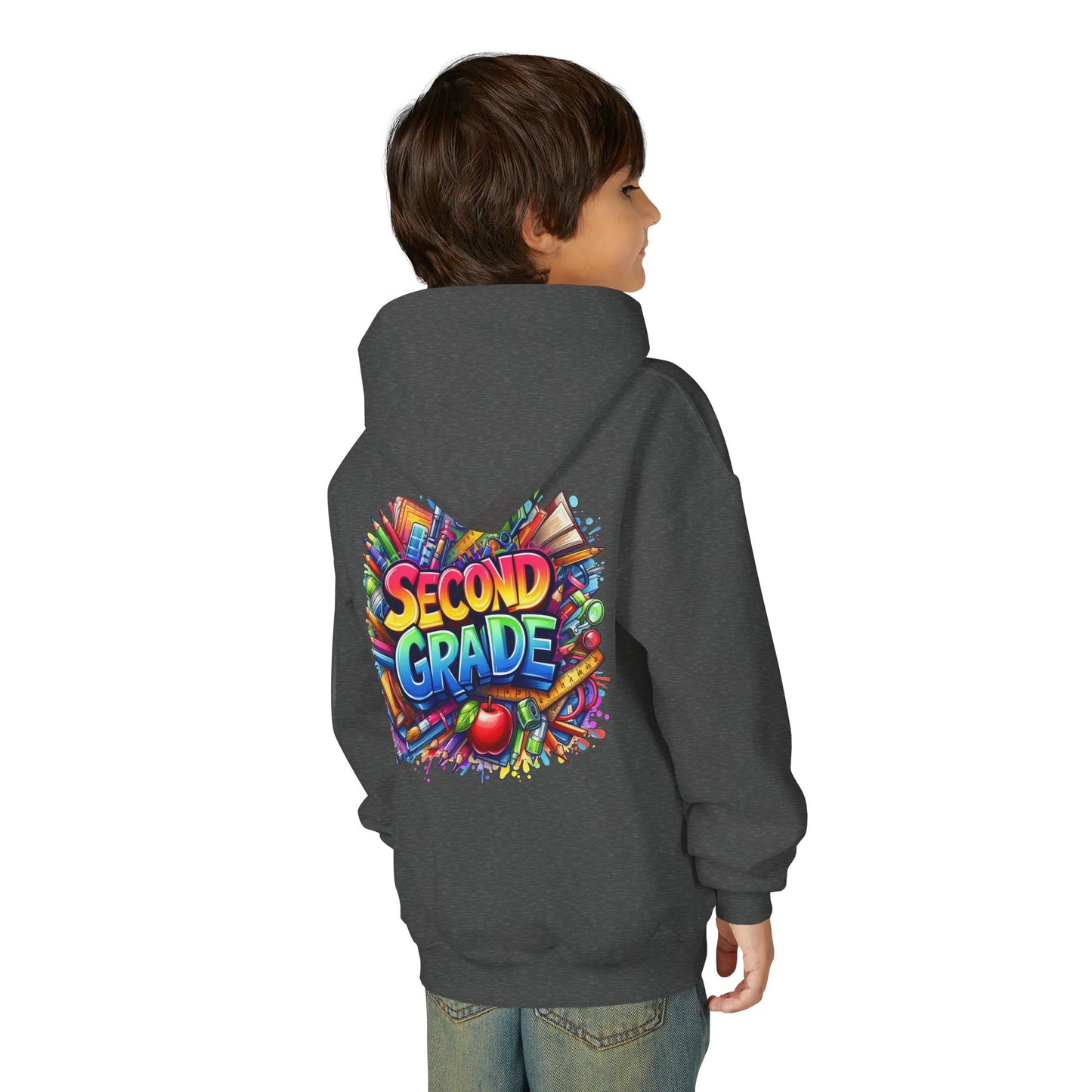 Second Grade Kids Hoodie — Colorful School Day Pullover