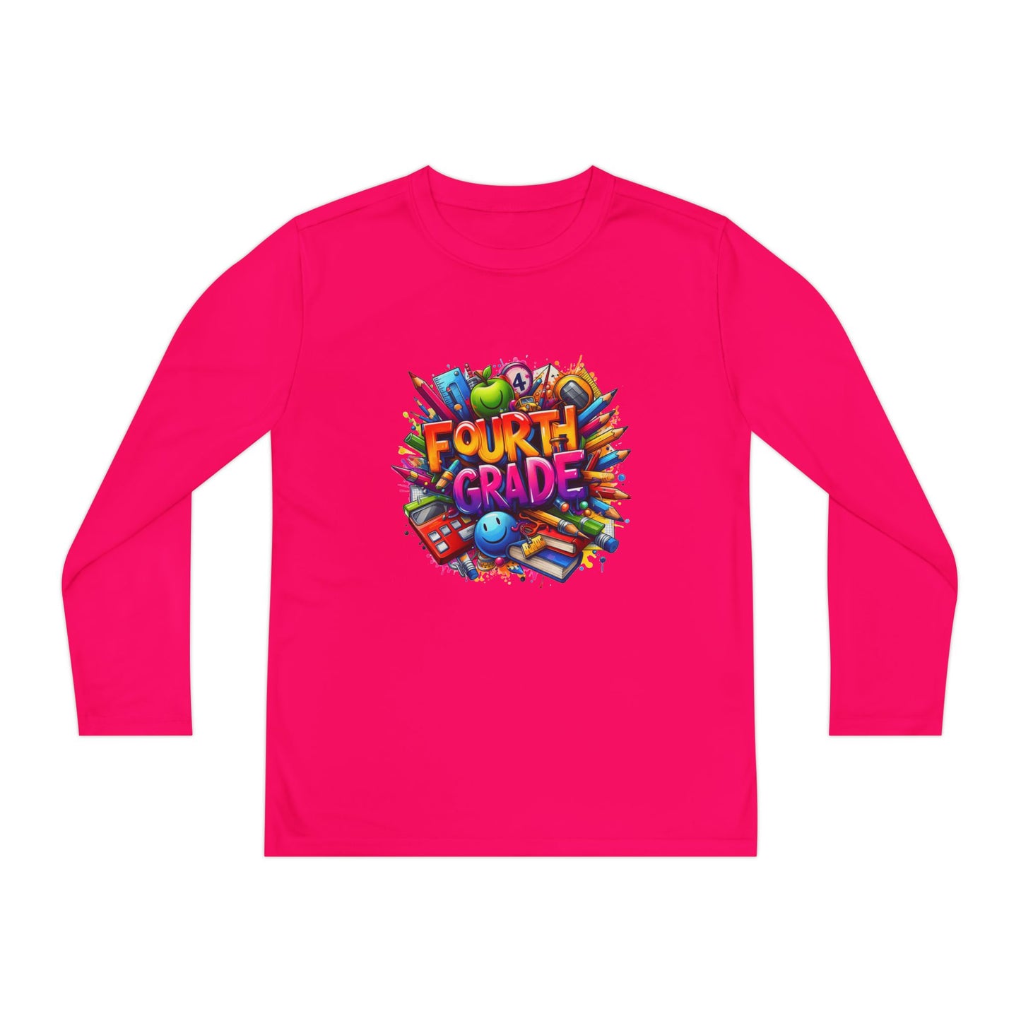 Fourth Grade Long Sleeve Tee — Colorful School Kids Shirt