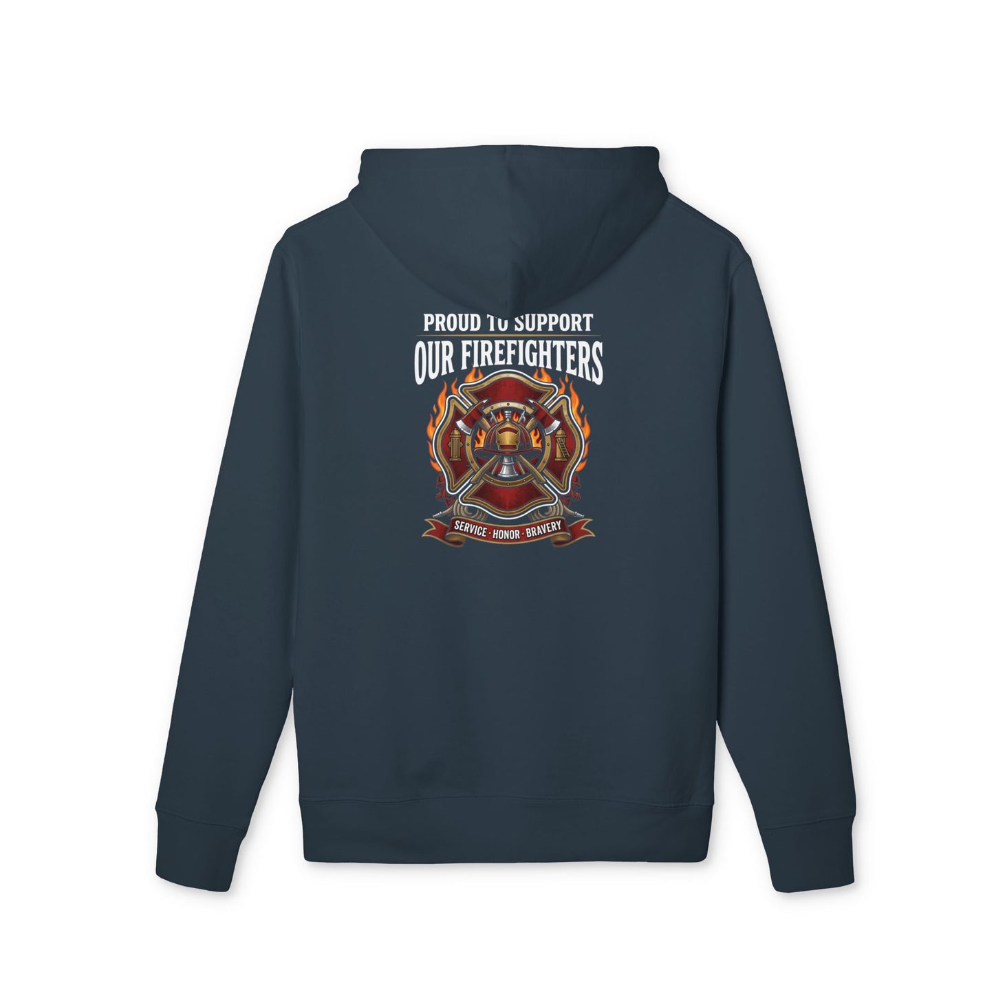 Firefighter Support Hoodie — "Proud to Support Our Firefighters" Crewneck Hoodie