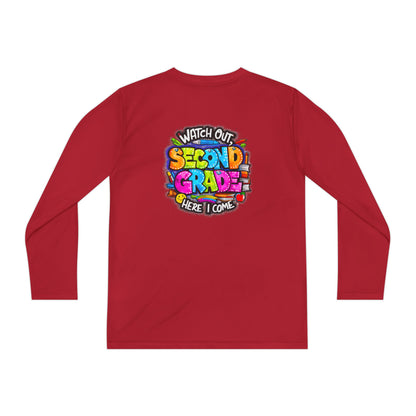 Second Grade Long Sleeve Tee — "Watch Out Second Grade Here I Come" Youth Shirt