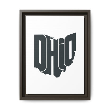 Ohio State Shape Matte Canvas Wall Art — Framed Modern State Typography Print