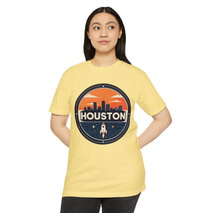 Houston Rocket City T-Shirt — Retro Skyline Space Graphic Tee