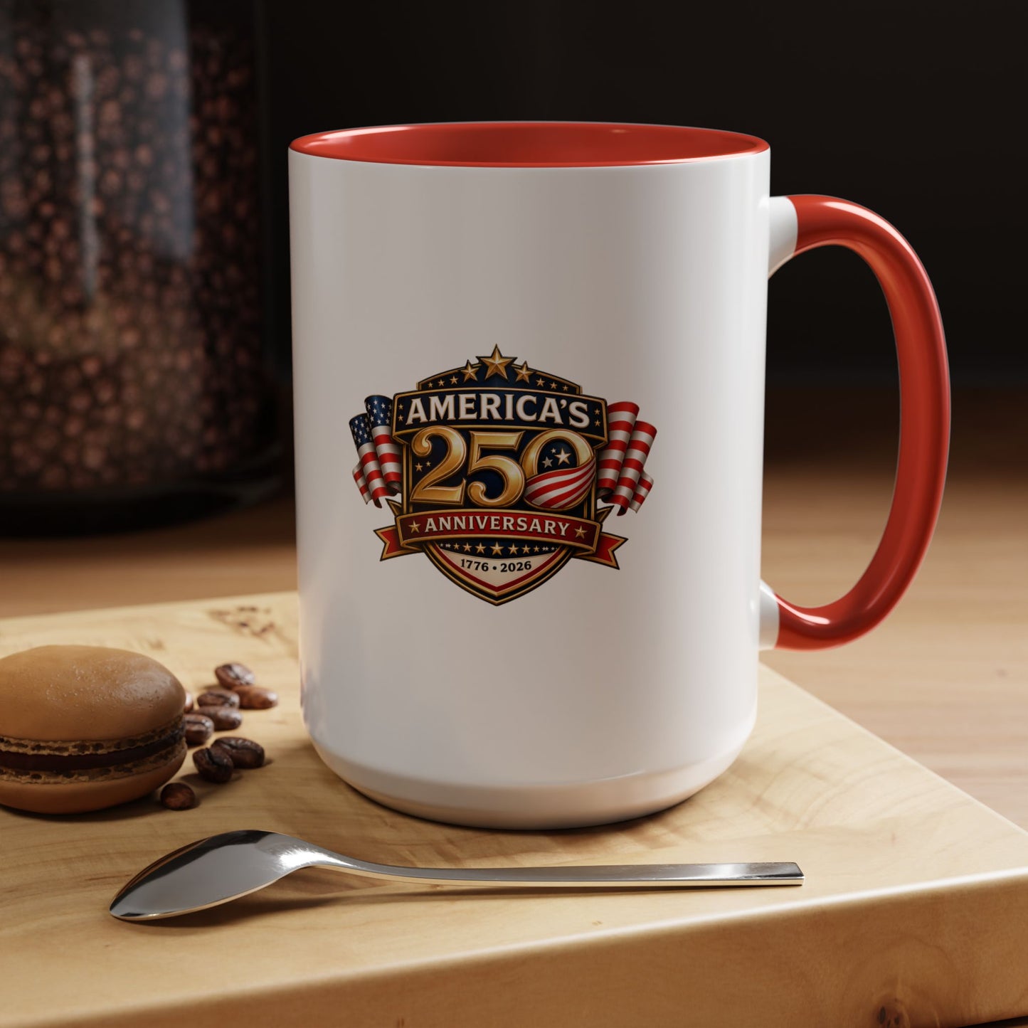 25th Anniversary America Accent Coffee Mug — Patriotic Flag Keepsake (11/15 oz)