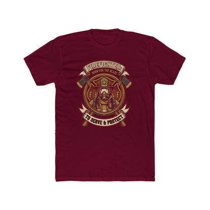 Firefighter Tribute Tee — 'To Serve & Protect' Helmet Maltese Cross Design