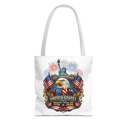 United States 250th Anniversary Tote Bag — Patriotic Eagle & Fireworks 1776–2026