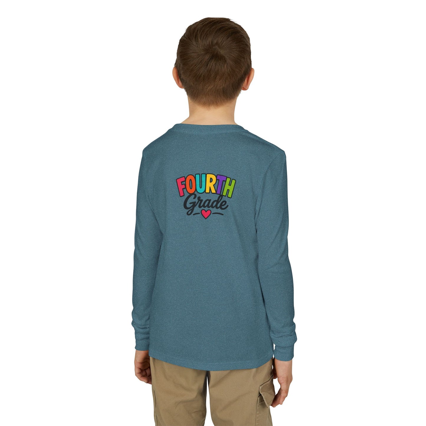 Fourth Grade Long Sleeve Tee — Colorful Kids School Shirt