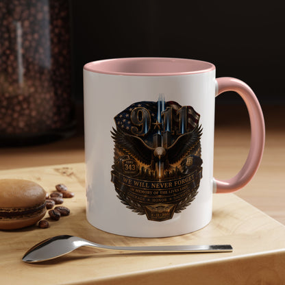 9/11 Tribute Coffee Mug — Never Forget Memorial Eagle Design (11/15oz)