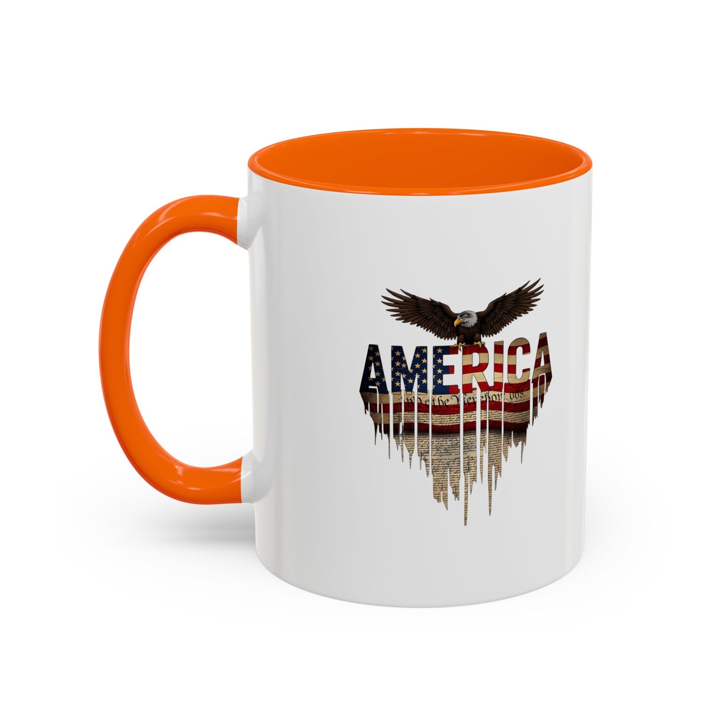 America Eagle Flag Accent Coffee Mug – Patriotic 11/15oz Ceramic