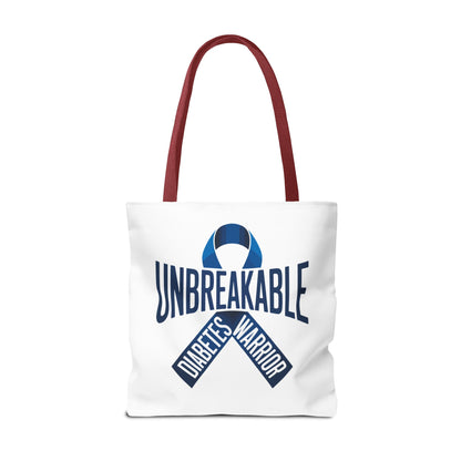Diabetes Warrior Unbreakable Tote Bag – Blue Awareness Ribbon All-Over Print