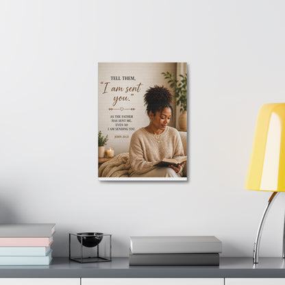 Canvas Wall Art — "I Am Sent You" John 20:21 Inspirational Christian Prayer Decor