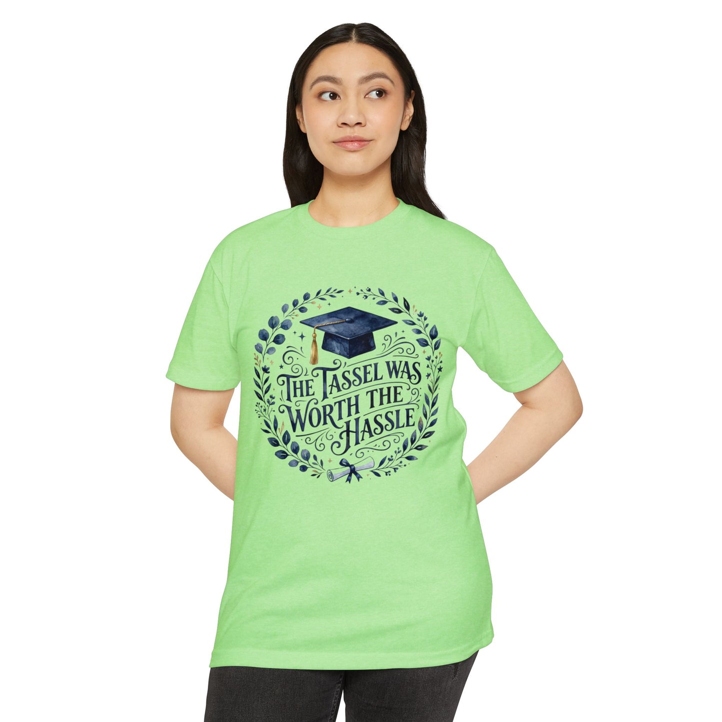 Graduation Tee — "The Tassel Was Worth the Hassle" Cap & Wreath