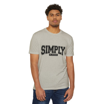 Simply Blessed T-Shirt — Vintage Collegiate Script Faith Tee