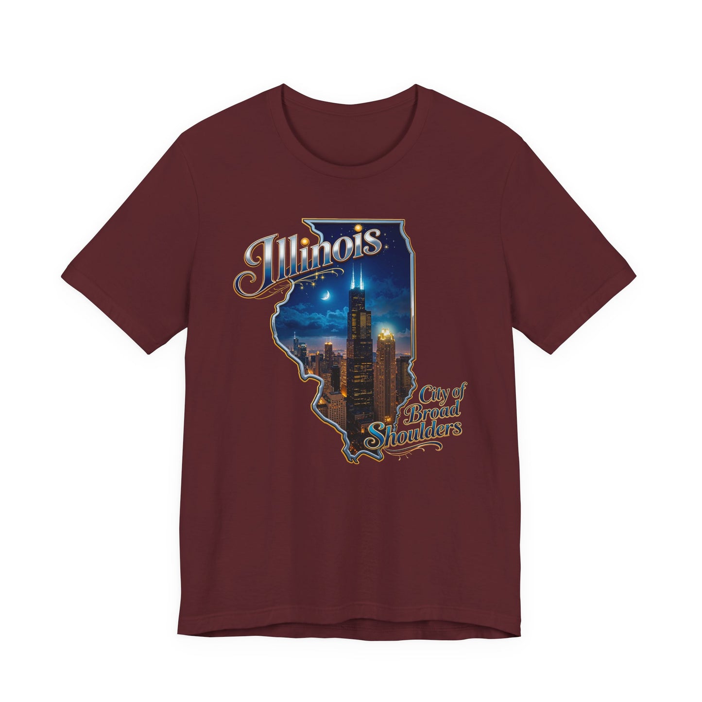 Illinois State Tee — 'City of Broad Shoulders' Chicago Skyline T-Shirt