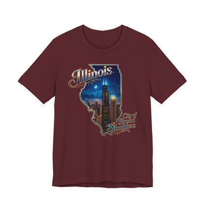 Illinois State Tee — 'City of Broad Shoulders' Chicago Skyline T-Shirt