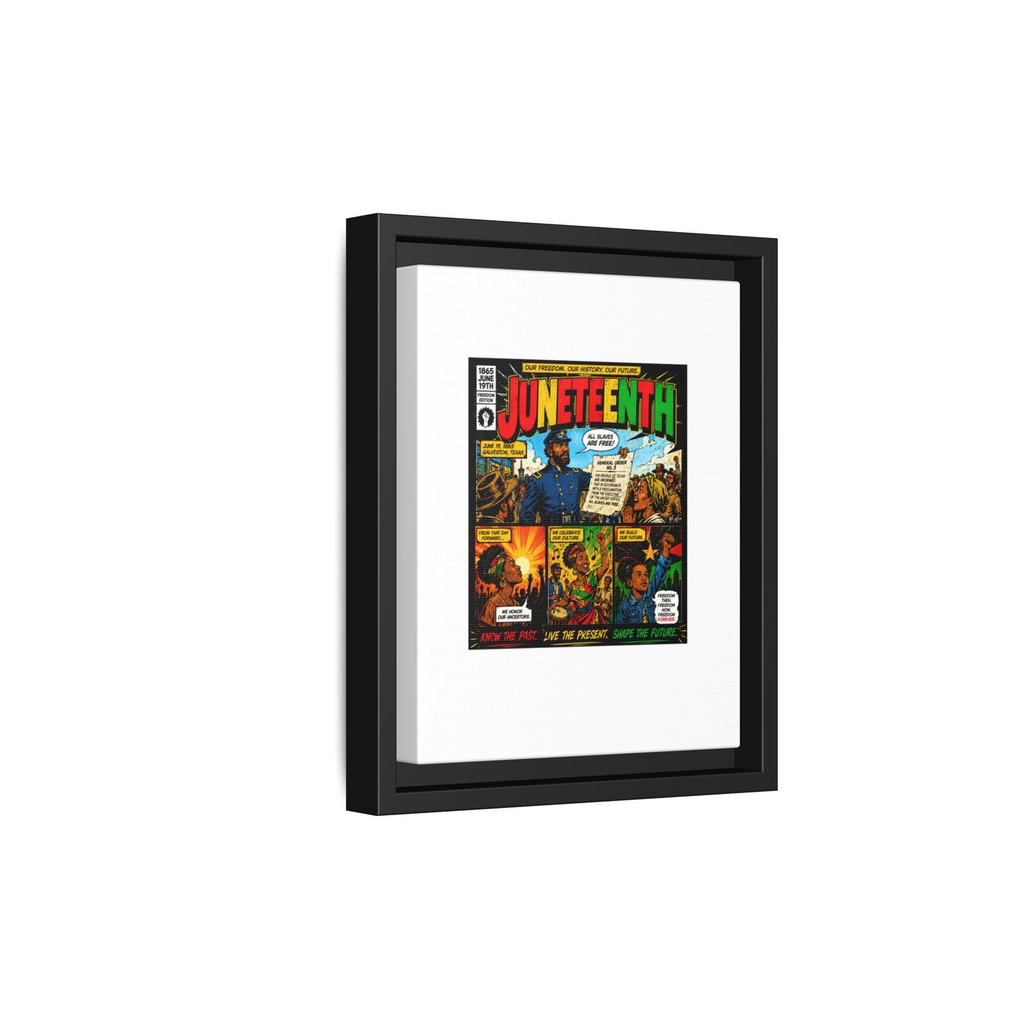 Juneteenth Comic Art Canvas - Framed Matte Wall Decor