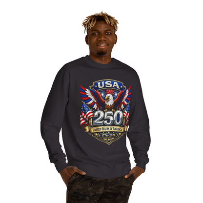 USA 250th Anniversary Sweatshirt — Patriotic Eagle 1776–2026 Crewneck