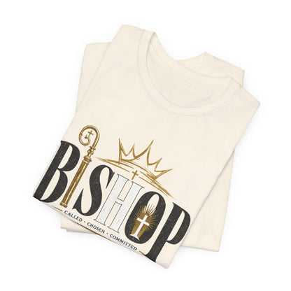 Bishop Graphic Tee — 'BISHOP' Crown & Crosier Church Leadership Shirt