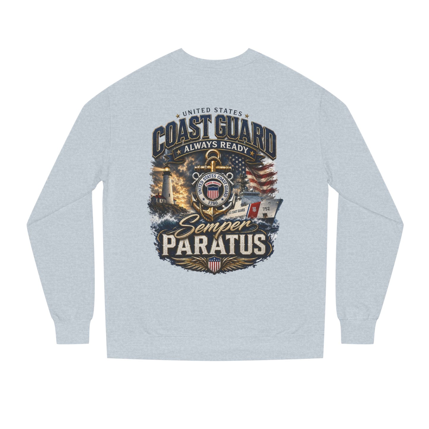 Coast Guard Semper Paratus Sweatshirt — USCG Always Ready Veteran Crewneck