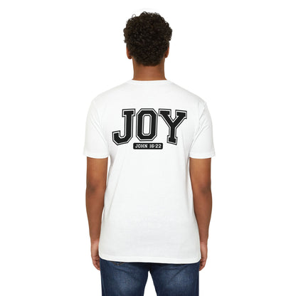 Joy T-Shirt – Christian Scripture John 16:22 College-Style Tee