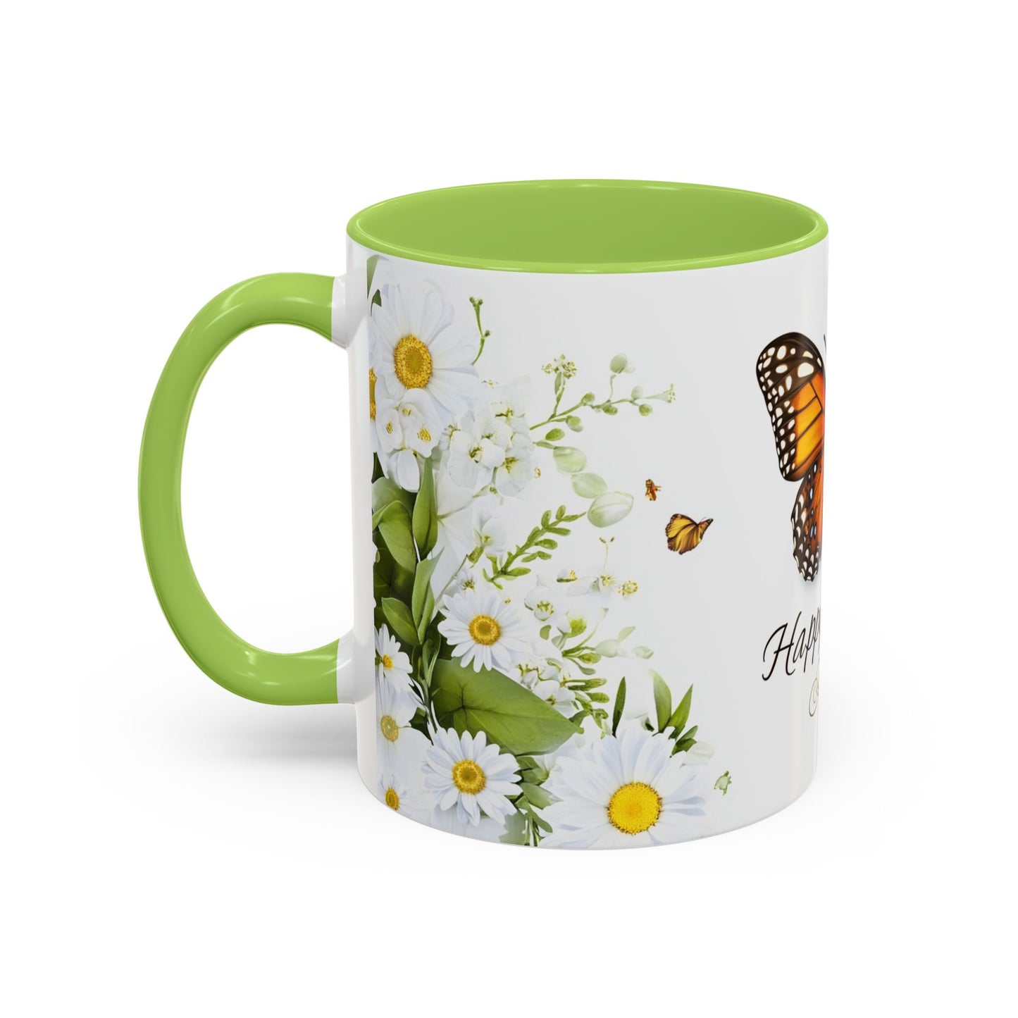Mother's Day Butterfly Coffee Mug – 'Happy Mother's Day' Floral Accent Mug