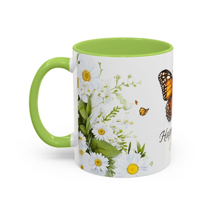 Mother's Day Butterfly Coffee Mug – 'Happy Mother's Day' Floral Accent Mug