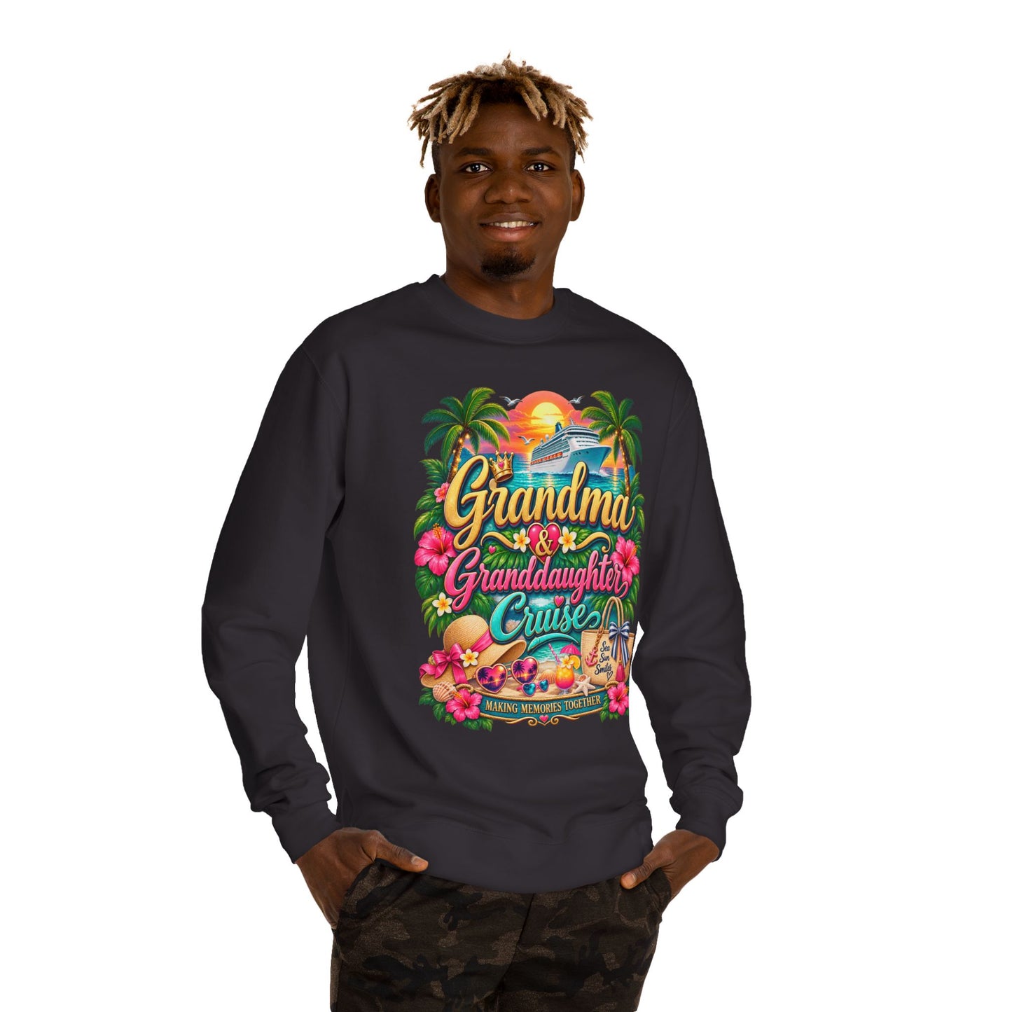 Grandma & Granddaughter Cruise Sweatshirt — Tropical Matching Trip Crewneck