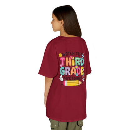 Third Grade Back to School Kids Tee — "Watch Out Third Grade Here I Come"