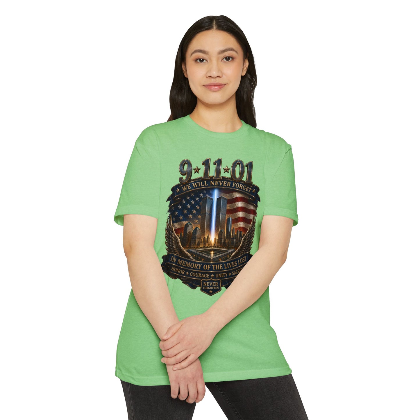 9/11 Memorial T-Shirt — "We Will Never Forget" Tribute Tee