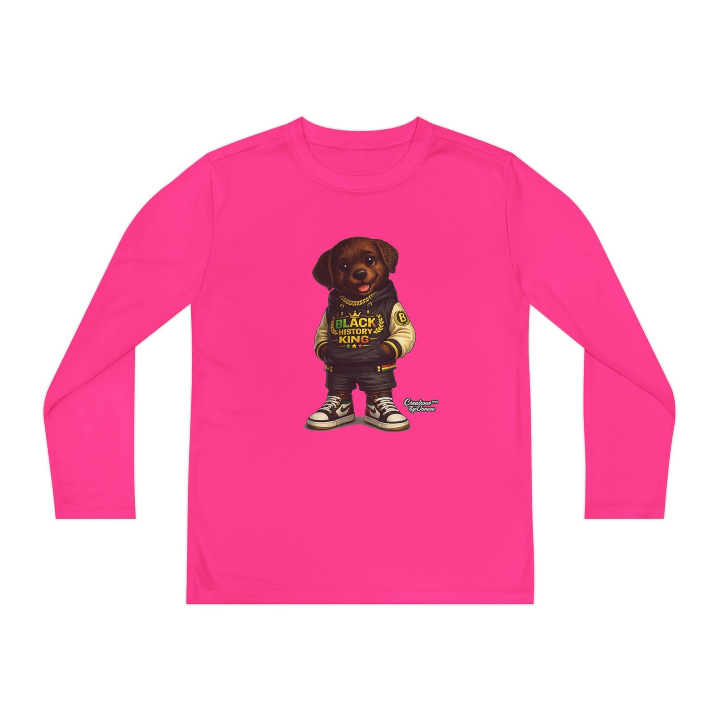 Youth Long Sleeve Tee — 'Lil Black Lab' Cute Puppy Graphic Shirt