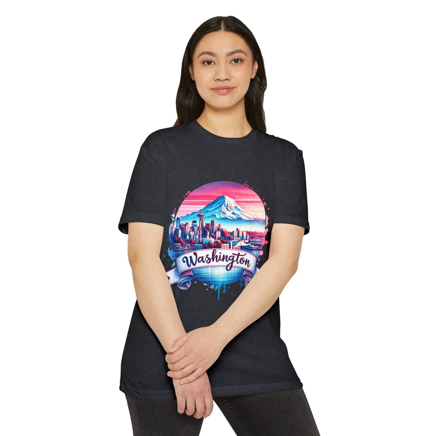 Washington Skyline T-Shirt — Retro Mountain & City Graphic Tee