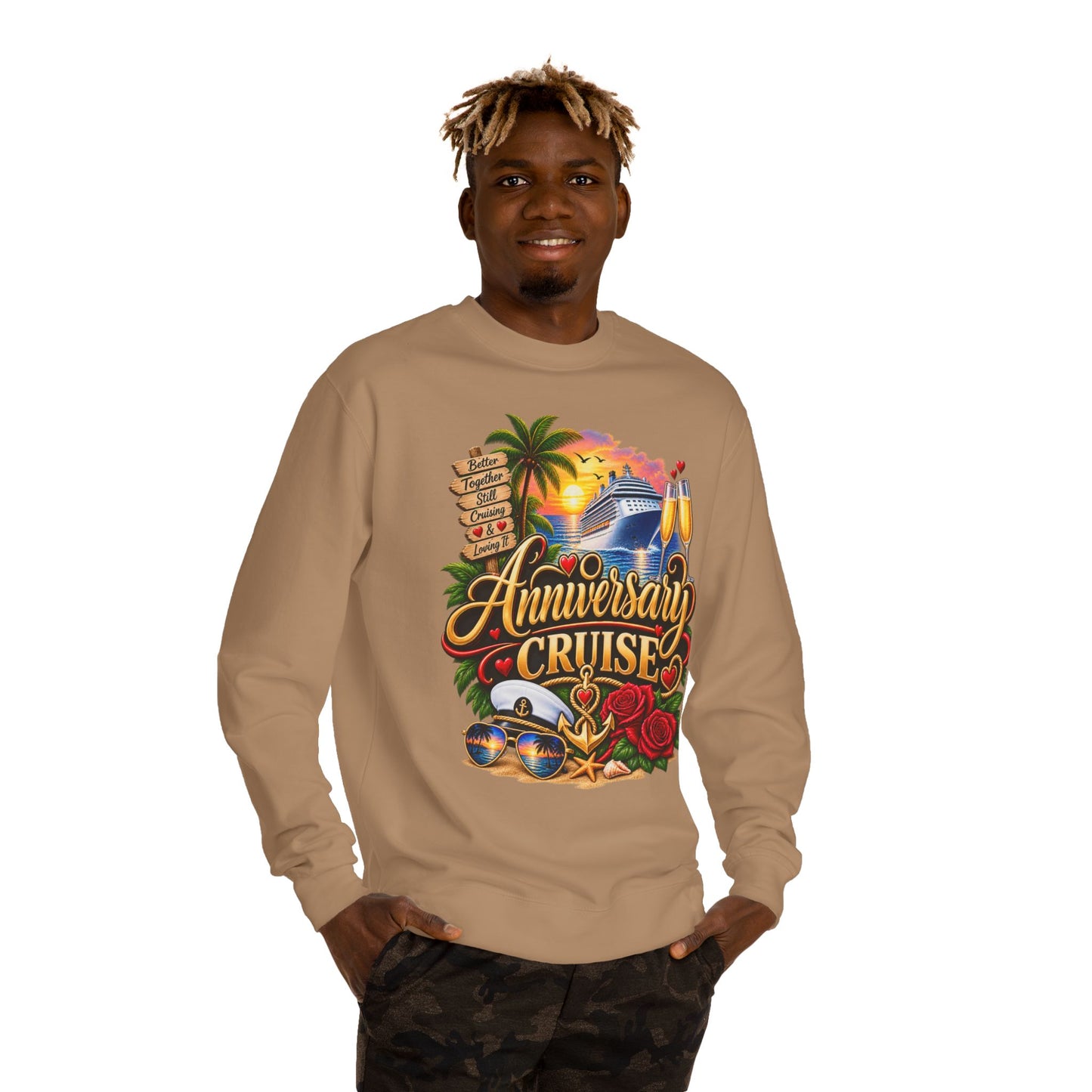 Anniversary Cruise Sweatshirt — Romantic Cruise Vacation Crewneck