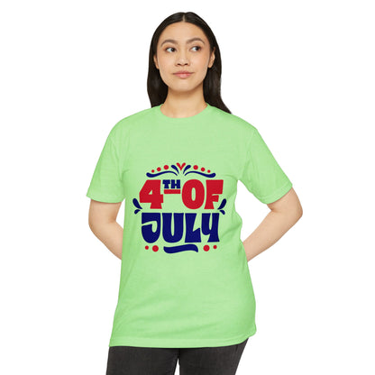 4th of July T-Shirt — Patriotic Red & Blue Independence Day Tee