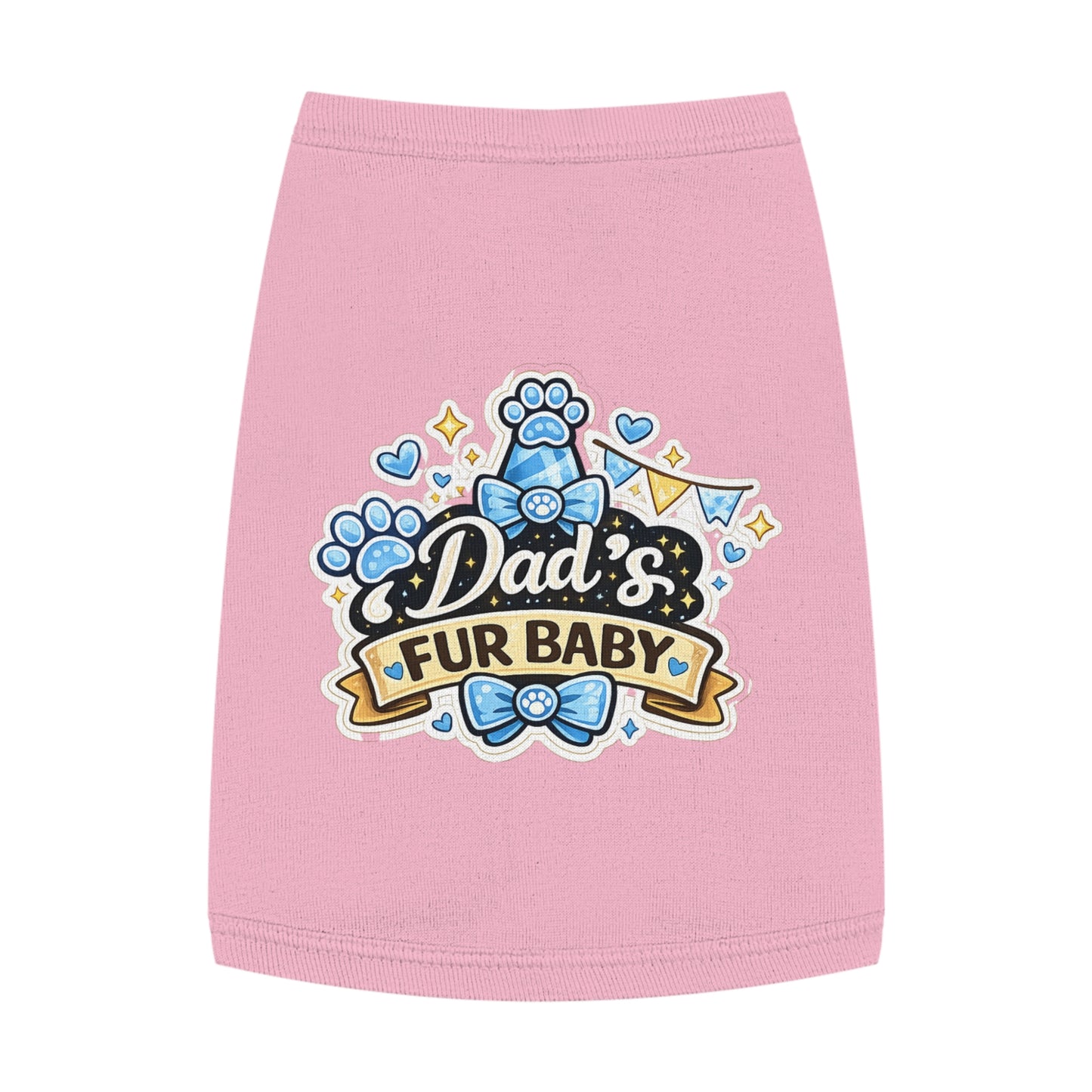 Pet Tank Top — “Dad’s Fur Baby” Cute Paw-Print Dog/Cat Shirt for Father’s Day & Pet Parents