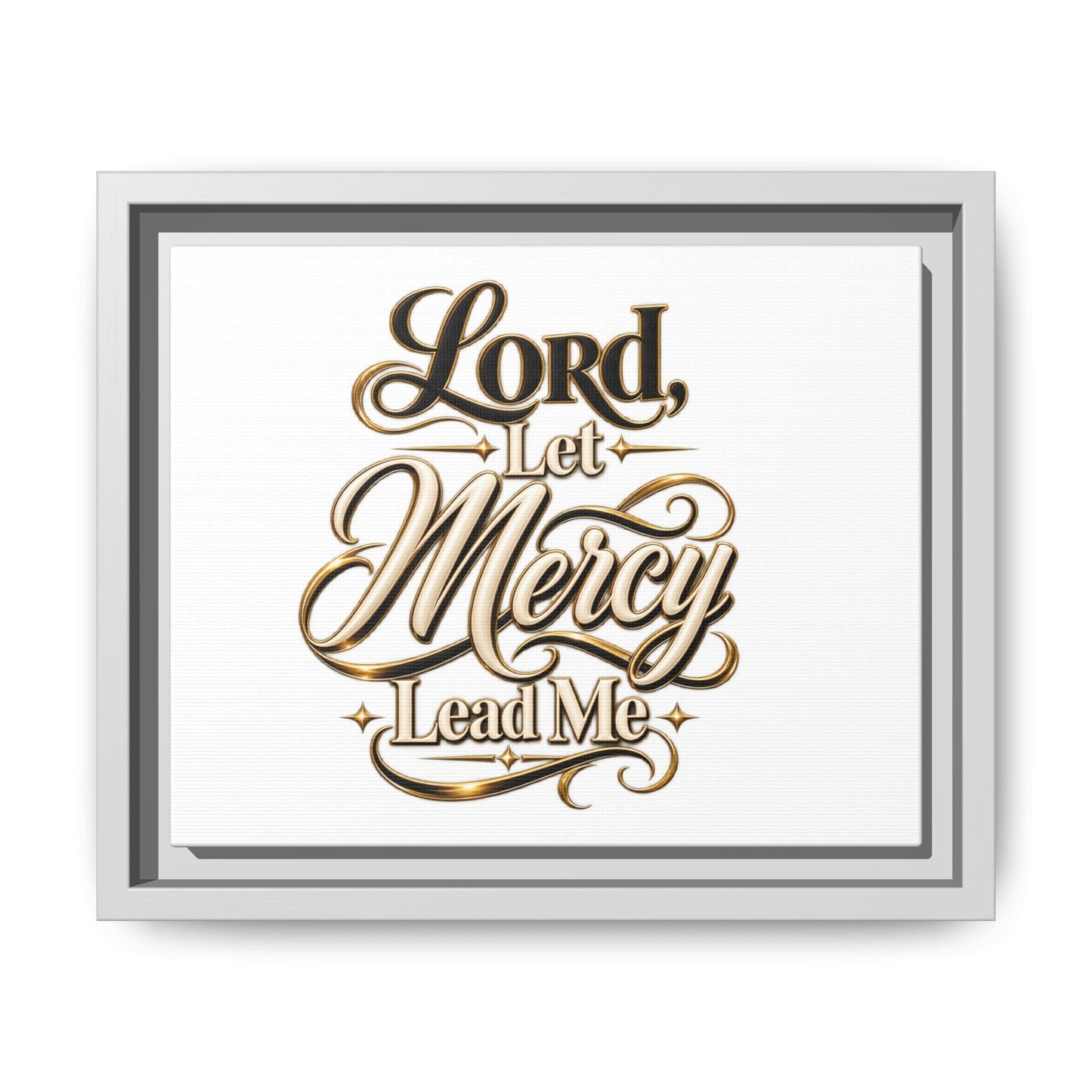 Framed Canvas Wall Art – "Lord, Let Mercy Lead Me" Inspirational Scripture Print