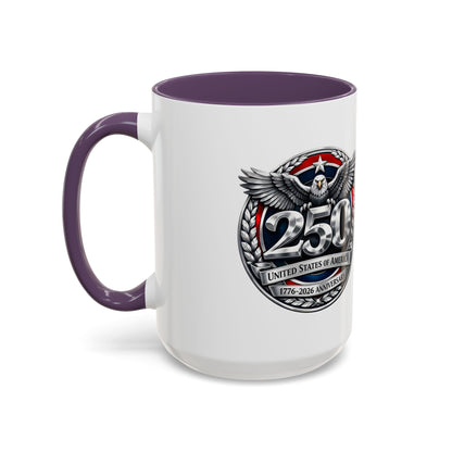 250th USA Bicentennial Eagle Coffee Mug — 1776–2026 Anniversary Accent Mug