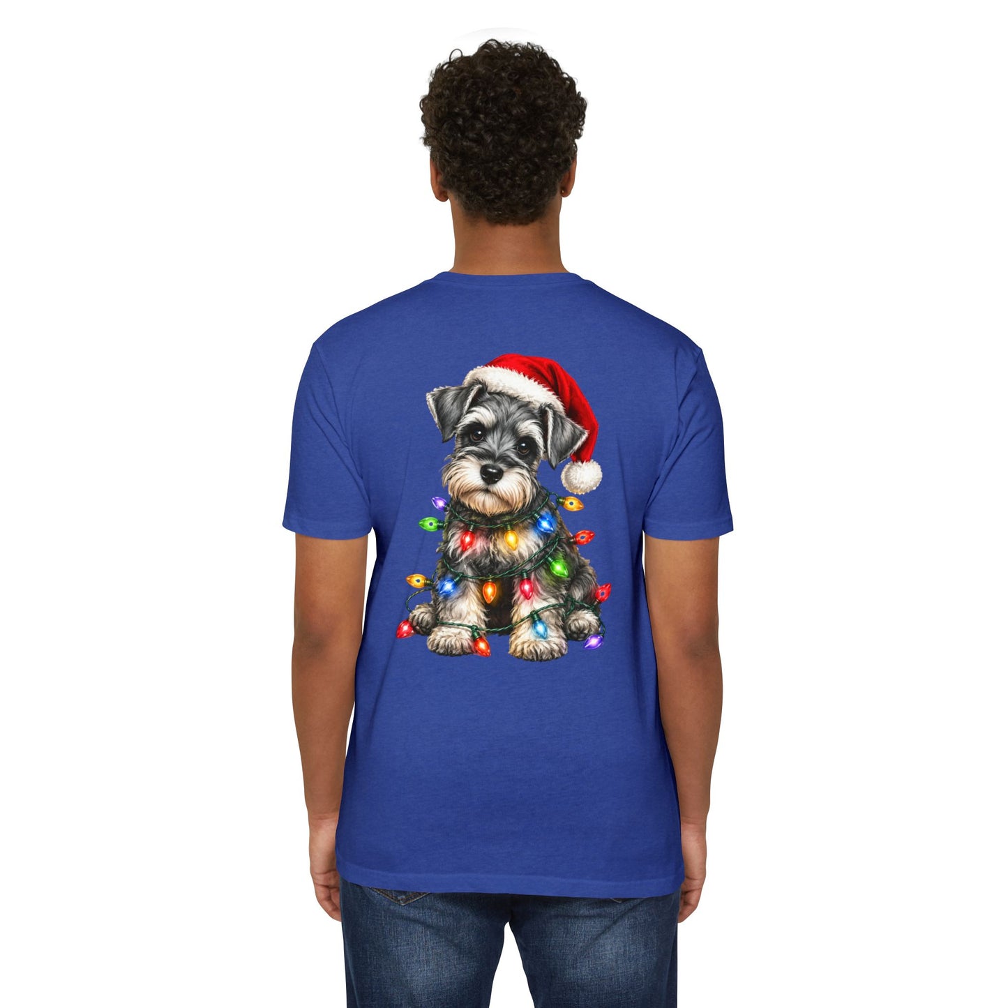 Schnauzer Puppy in Christmas Lights Tee