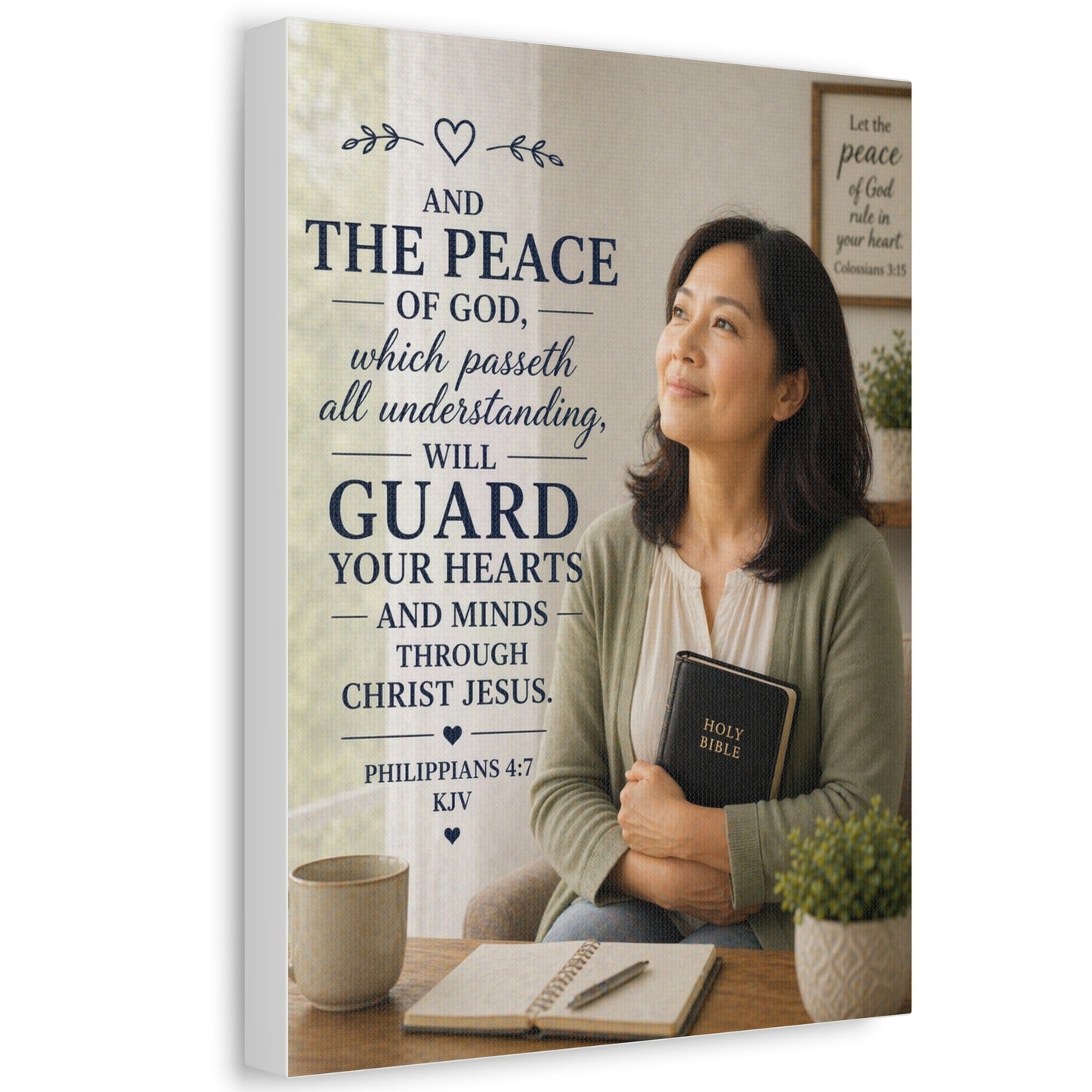 Peace of God Canvas Wall Art — Philippians 4:7 Scripture Print