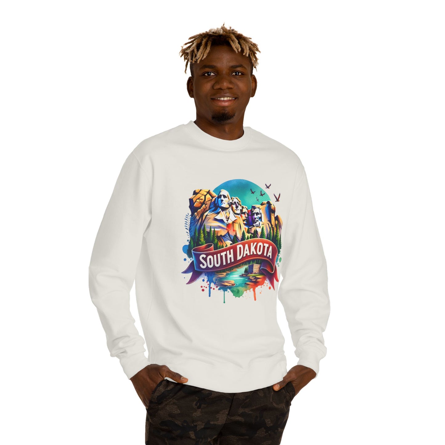 South Dakota Mount Rushmore Sweatshirt - Colorful State Pride Crewneck