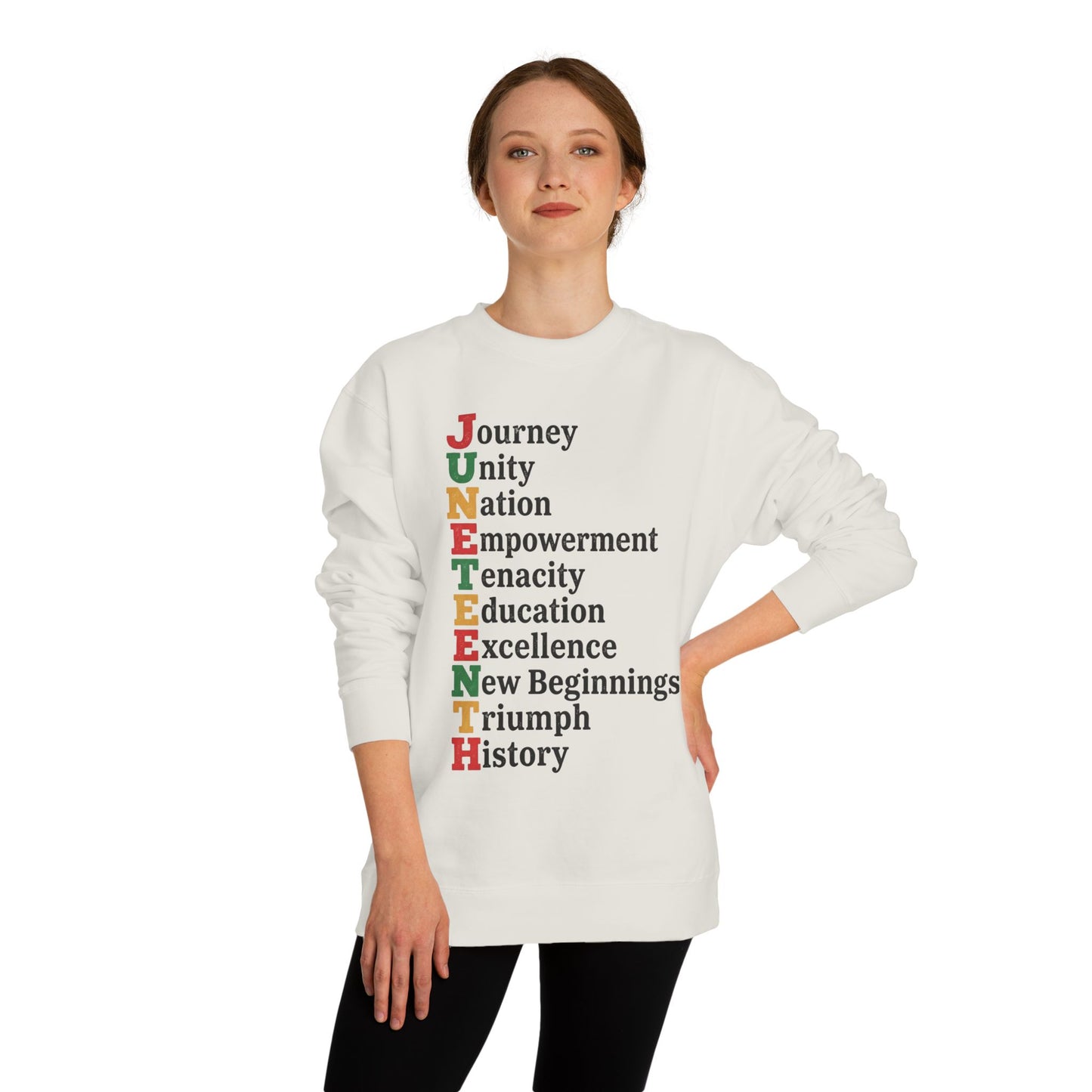 Juneteenth Acrostic Sweatshirt — Journey Unity Nation Empowerment Tee