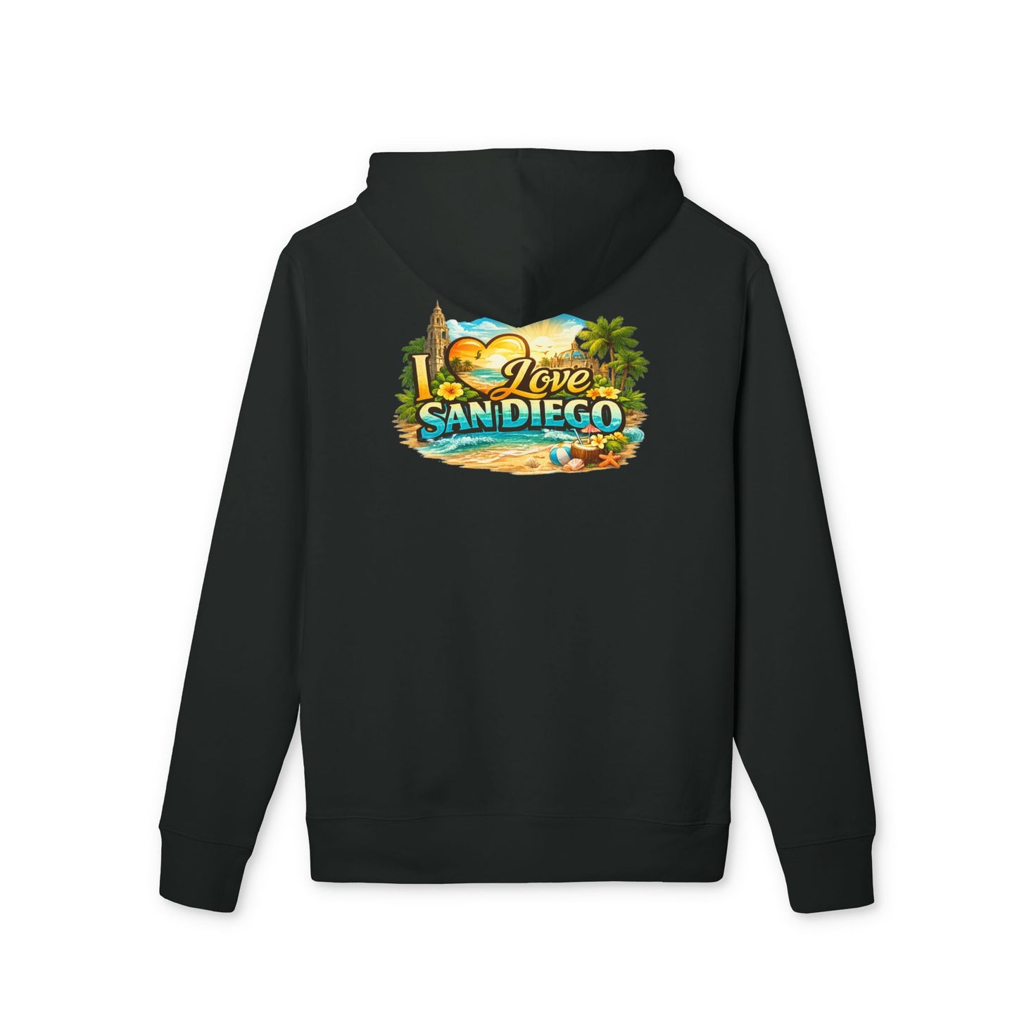 San Diego Beach Hoodie – 'Love San Diego' Vintage Coastal Sweatshirt