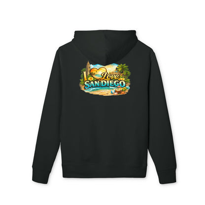 San Diego Beach Hoodie – 'Love San Diego' Vintage Coastal Sweatshirt