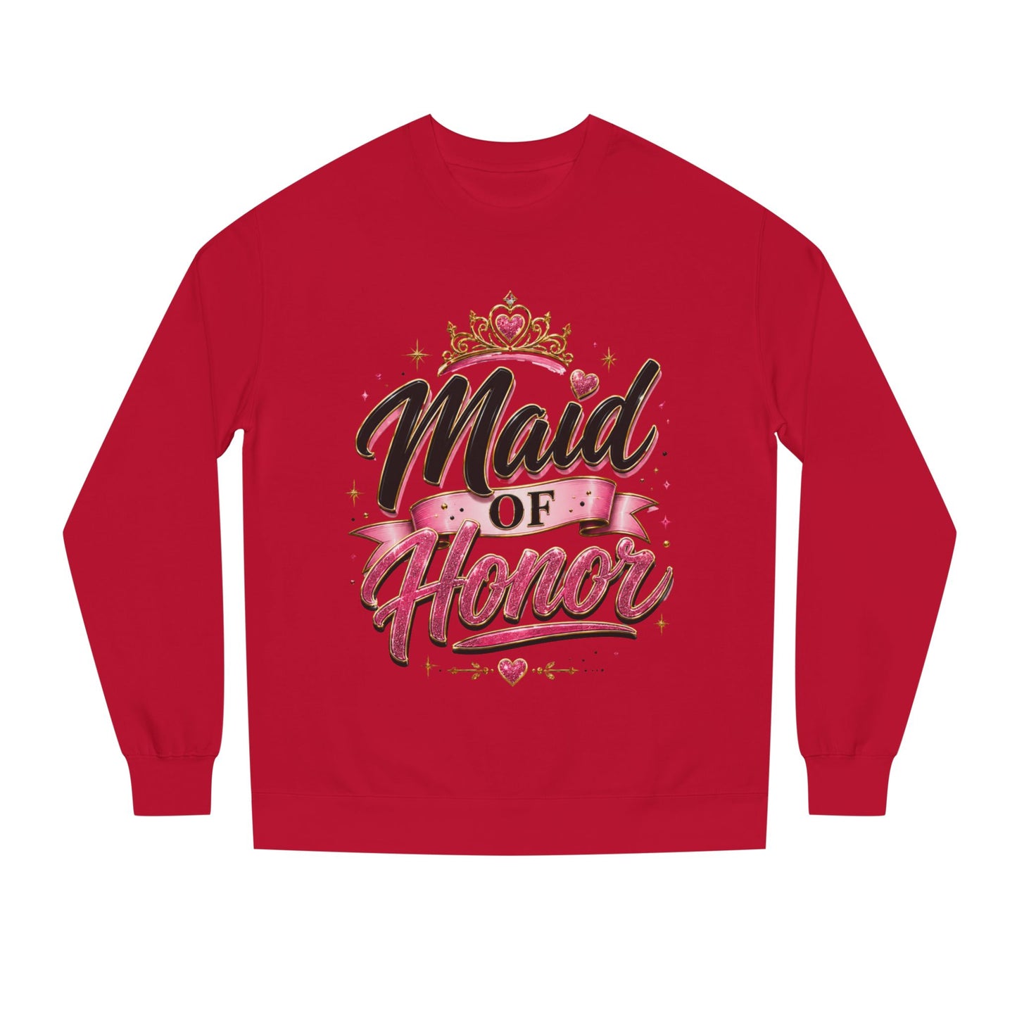 Maid of Honor Sweatshirt — Pink Script Bridal Party Crewneck